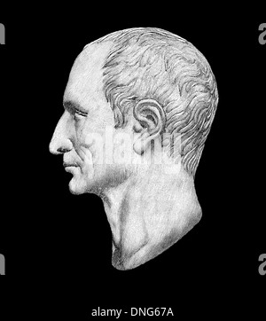 Ritratto di Gaio Giulio Cesare, 100-44 BC, Romana statista, un comandante militare e autore, Foto Stock