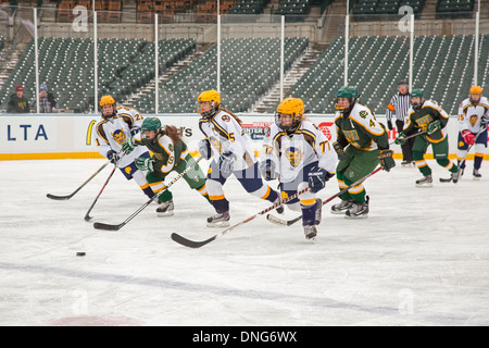 Alta scuola ragazze Hockey su Ghiaccio Foto Stock