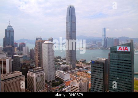 Hong Kong Cina, Hong Kong, Asia, cinese, orientale, isola, centrale, due International Finance Centre, grattacieli alti grattacieli costruire edifici grattacieli Foto Stock