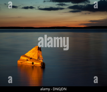 Il Malecon di Cienfuegos di notte Foto Stock