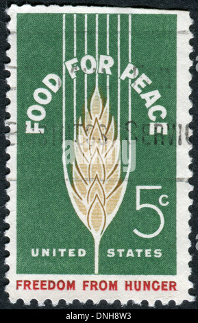 Dedicato al americano "Cibo per la pace" e del programma FAO 'libertà dalla fame" campagna, mostra di frumento Foto Stock