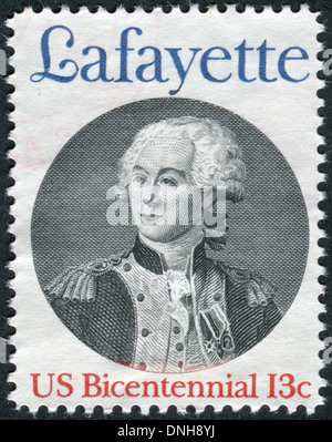 Dedicato a il duecentesimo anniv. di Lafayette di sbarco sulla costa di SC, a nord di Charleston, mostra il marchese de Lafayette Foto Stock