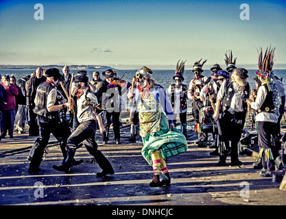 Morris ballerino Whitstable boxingday 2013 Foto Stock