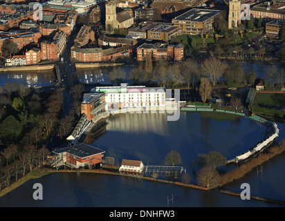 Worcestershire County Cricket Ground sotto il diluvio nel dicembre 2013 Foto Stock