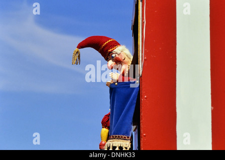 Un signor Punch marionetta da un punzone e Judy visualizza Foto Stock