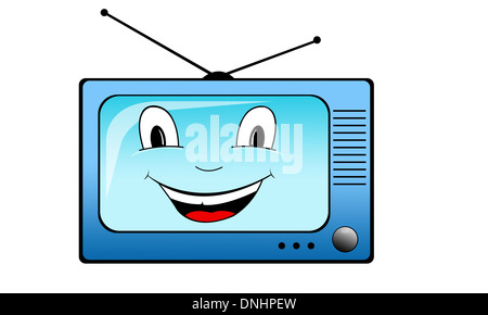 Illustrazione della televisione isolato Foto Stock
