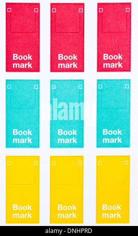 Collezione di coloratissimi segnalibri Imperforato Pad. Foto Stock