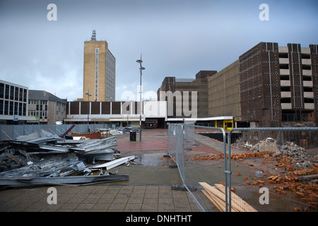 Newport centro città di Newport South Wales prima fu demolita per far posto a un nuovo centro commerciale frati a piedi. Foto Stock