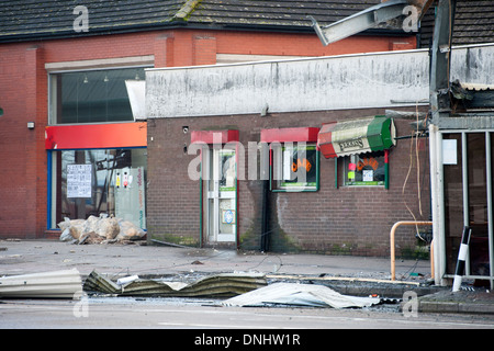 Newport centro città di Newport South Wales, durante i lavori di demolizione per fare spazio a un nuovo centro commerciale frati a piedi. Foto Stock