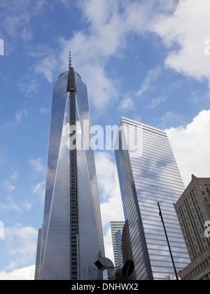 La costruzione della torre di libertà in Lower Manhattan, New York City, Stati Uniti d'America Foto Stock