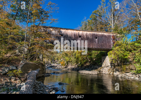 Ponte coperto, tori Bridge, Kent, Connecticut, Stati Uniti d'America Foto Stock