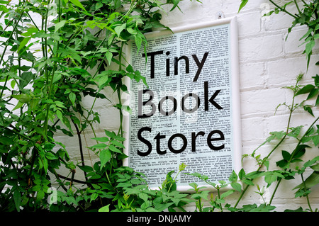 Segale, East Sussex, Inghilterra, Regno Unito. Tiny Book Store segno Foto Stock