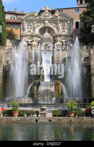 Fontana di Nettuno a Villa d'Este. Tivoli, Italia Foto Stock