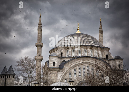 Beyazit Moschea Fatih, Istanbul su nuvoloso giorno d'inverno. Foto Stock