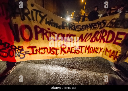 Capodanno Brixton HMP carcere solidarietà protesta a Londra, Regno Unito. Foto Stock