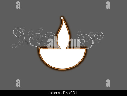 Diwali olio lampada isolato su sfondo grigio Foto Stock