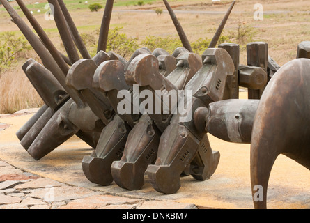 Isandlwana Memorial del bronzo Zulu coraggio collana. Foto Stock