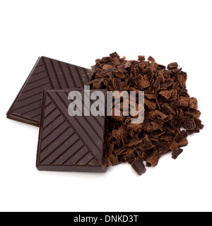 Barre di cioccolato isolato su sfondo bianco Foto Stock