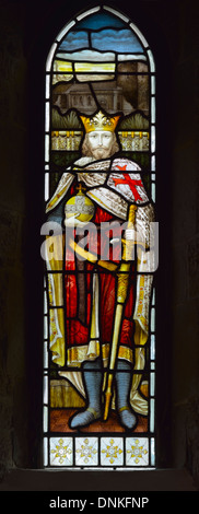 King Edward I. Nord finestra della cappella. Chiesa di San Michele. Burgh-da-Sands, Cumbria, England, Regno Unito, Europa. Foto Stock