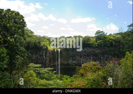 Cascate di Chamarel, chamarel, Mauritius. Foto Stock