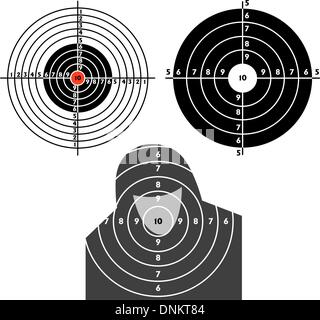 Fissare obiettivi pratici per riprese a pistola, esercizio. Illustrazione Vettoriale Illustrazione Vettoriale