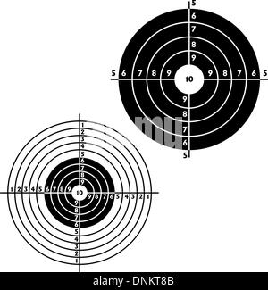 Fissare obiettivi pratici per riprese a pistola, esercizio. Illustrazione Vettoriale Illustrazione Vettoriale