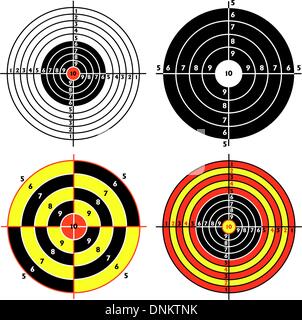 Fissare obiettivi pratici per riprese a pistola, esercizio. Illustrazione Vettoriale Illustrazione Vettoriale