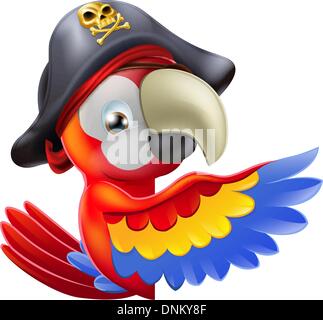 Cartoon pirata pirata con un pappagallo sulla spalla Immagine e Vettoriale  - Alamy