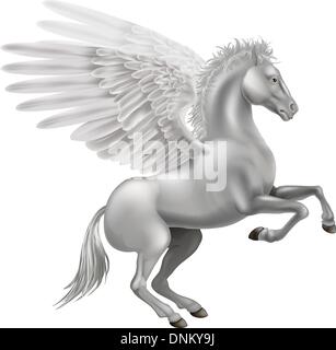 Illustrazione del leggendario cavallo alato della mitologia greca, Pegasus Illustrazione Vettoriale