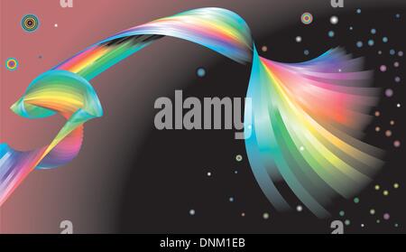 Una illustrazione di un astratto sfondo arcobaleno Illustrazione Vettoriale