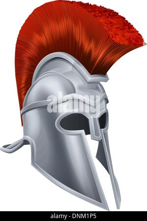 Illustrazione di un antico guerriero greco casco Spartan casco, elmo romano o Trojan casco. Illustrazione Vettoriale