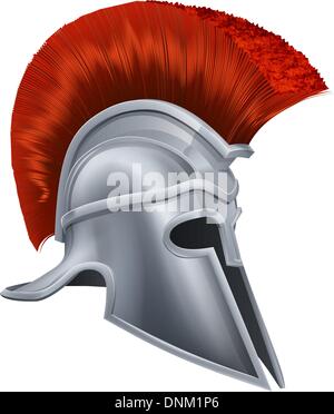 Illustrazione di un bronzo casco di Troia, Spartan casco, elmo romano o greco casco. Stile corinzio. Illustrazione Vettoriale