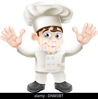 Un simpatico chef carattere mascotte in chef hat e uniforme dello chef Illustrazione Vettoriale