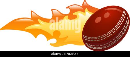 Illustrazione di una fiammante cricket ball Illustrazione Vettoriale