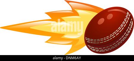 Illustrazione di una fiammante cricket ball Illustrazione Vettoriale