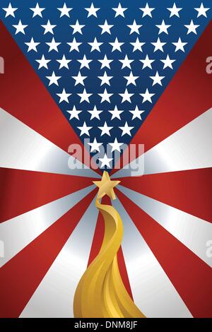 Una illustrazione di vettore di bandiera americana design di sfondo Illustrazione Vettoriale