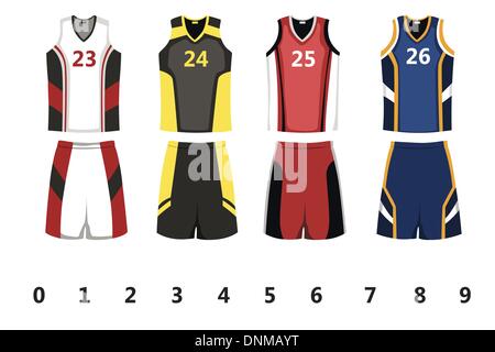 Una illustrazione vettoriale di basketball jersey design Illustrazione Vettoriale