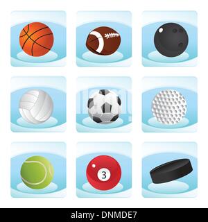 Una illustrazione vettoriale di una collezione di icone dello sport Illustrazione Vettoriale