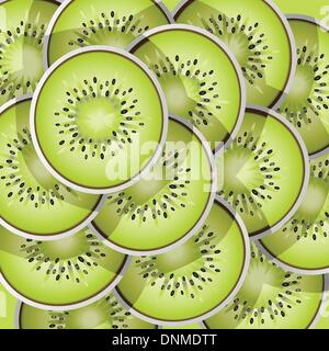 Una illustrazione vettoriale di kiwi fette pattern Illustrazione Vettoriale