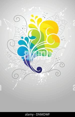 Una illustrazione vettoriale di floral disegno astratto Illustrazione Vettoriale