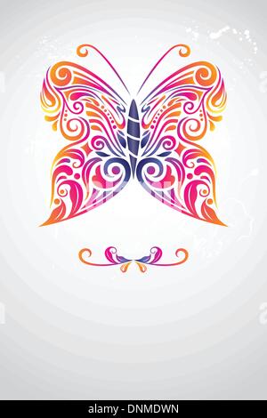 Una illustrazione vettoriale di butterfly disegno astratto Illustrazione Vettoriale
