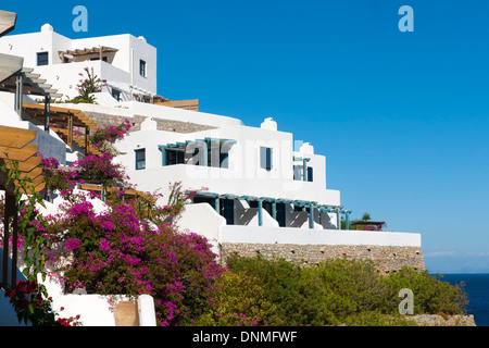 Griechenland, Insel Tilos, Hafenort Livadia, Hotel Ilidi Rock Foto Stock