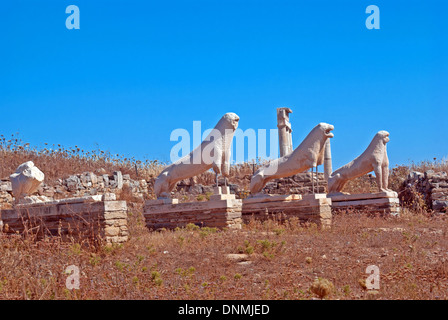 La Terrazza dei Lions nell'isola di Delos Foto Stock