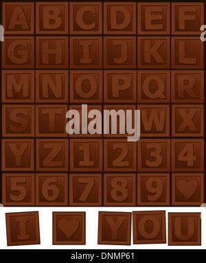 Alfabeto di cioccolato Illustrazione Vettoriale