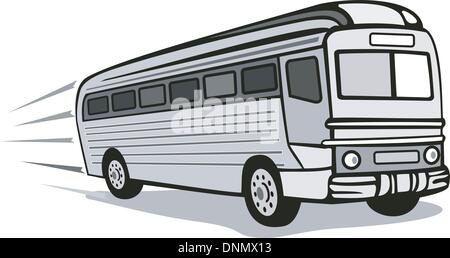 Illustrazione di un autobus navetta bus su sfondo isolato Illustrazione Vettoriale