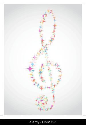 Multicolor note musicali sfondo personale. Illustrazione Vettoriale. Illustrazione Vettoriale