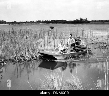 Landers famiglia airboat tour in Everglades Foto Stock