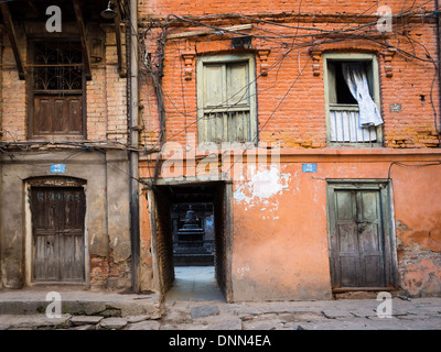 L'inclinazione degli edifici del centro di Kathmandu, Nepal Foto Stock