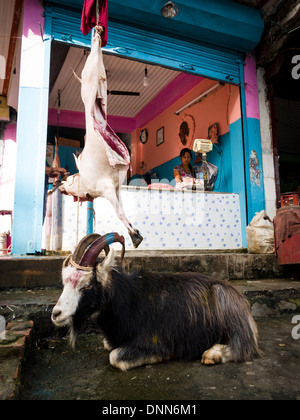 Macellazione di Dashain, Nepal Foto Stock