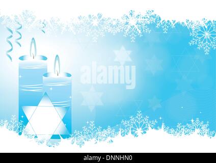 Abstract blu su sfondo Hanukkah Illustrazione Vettoriale